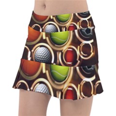 Sport Ball Tennis Golf Football Tennis Skirt by HermanTelo