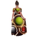 Sport Ball Tennis Golf Football Off Shoulder Open Front Chiffon Dress View2