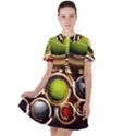 Sport Ball Tennis Golf Football Short Sleeve Shoulder Cut Out Dress  View1