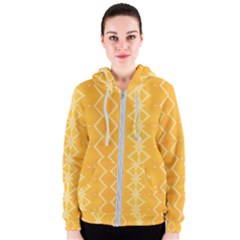 Pattern Yellow Women s Zipper Hoodie by HermanTelo