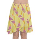 Yellow Pink Chiffon Wrap Front Skirt View1