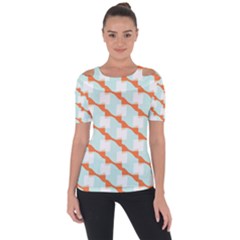 Wallpaper Chevron Shoulder Cut Out Short Sleeve Top by HermanTelo