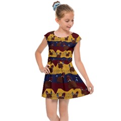 Turkey Pattern Kids  Cap Sleeve Dress by bloomingvinedesign