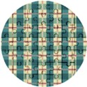 Pattern Texture Plaid Grey Wooden Puzzle Round View1