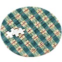 Pattern Texture Plaid Grey Wooden Puzzle Round View3