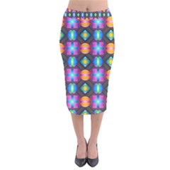 Squares Spheres Backgrounds Texture Velvet Midi Pencil Skirt by HermanTelo