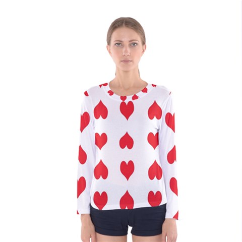 Heart Red Love Valentines Day Women s Long Sleeve Tee by HermanTelo