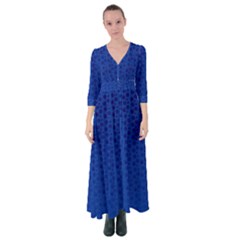 Background Polka Blue Button Up Maxi Dress by HermanTelo