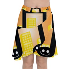 Abstract Anthropomorphic Art Chiffon Wrap Front Skirt by HermanTelo