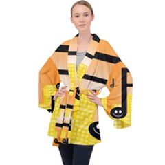 Abstract Anthropomorphic Art Long Sleeve Velvet Kimono  by HermanTelo