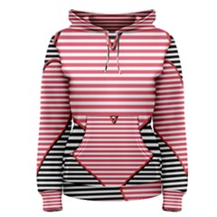 Heart Stripes Symbol Striped Women s Pullover Hoodie by HermanTelo