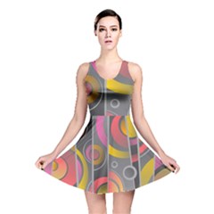 Abstract Colorful Background Grey Reversible Skater Dress by HermanTelo