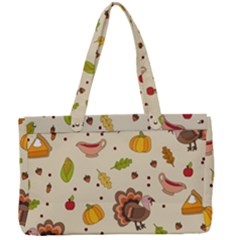 Thanksgiving Turkey Pattern Canvas Work Bag by Valentinaart