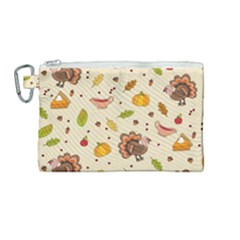 Thanksgiving Turkey Pattern Canvas Cosmetic Bag (medium) by Valentinaart