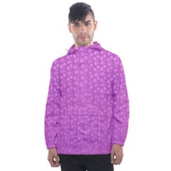 Background Polka Pink Men s Front Pocket Pullover Windbreaker by HermanTelo