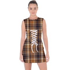 Tartan Design Lace Up Front Bodycon Dress by impacteesstreetwearfour