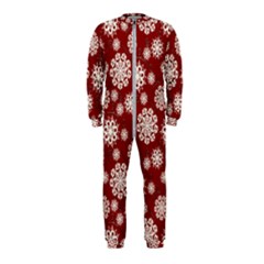 Snowflakes On Red Onepiece Jumpsuit (kids) by bloomingvinedesign