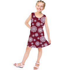 Snowflakes On Red Kids  Tunic Dress by bloomingvinedesign