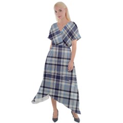 Tartan Design 2 Cross Front Sharkbite Hem Maxi Dress by impacteesstreetwearfour