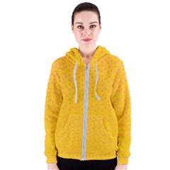 Background Polka Yellow Women s Zipper Hoodie by HermanTelo