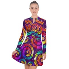 Abstract Background Spiral Colorful Long Sleeve Panel Dress by HermanTelo