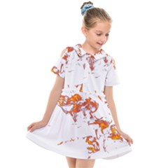 Can Walk On Fire, White Background Kids  Short Sleeve Shirt Dress by picsaspassion