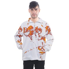 Can Walk On Fire, White Background Men s Half Zip Pullover by picsaspassion