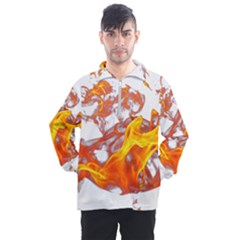 Can Walk On Volcano Fire, White Background Men s Half Zip Pullover by picsaspassion