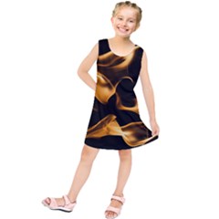 Can Walk On Volcano Fire, Black Background Kids  Tunic Dress by picsaspassion