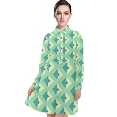 Background Chevron Green Long Sleeve Chiffon Shirt Dress by HermanTelo