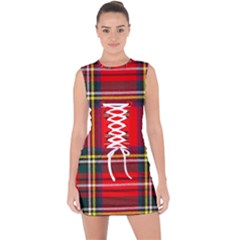 Stewart Royal Modern Heavy Weight Tartan Lace Up Front Bodycon Dress by impacteesstreetwearfour