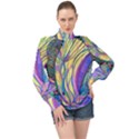 Happpy (4) High Neck Long Sleeve Chiffon Top View1