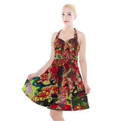 Red Country-1-2 Halter Party Swing Dress  by bestdesignintheworld