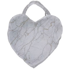 White Marble Texture Floor Background With Gold Veins Intrusions Greek Marble Print Luxuous Real Marble Giant Heart Shaped Tote by genx