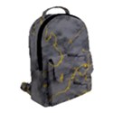 Marble neon retro light gray with gold yellow veins texture floor background retro neon 80s style neon colors print luxuous real marble Flap Pocket Backpack (Small) View2