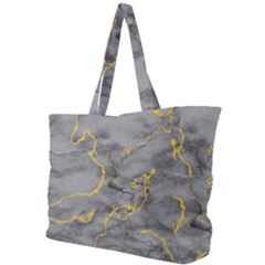 Marble Neon Retro Light Gray With Gold Yellow Veins Texture Floor Background Retro Neon 80s Style Neon Colors Print Luxuous Real Marble Simple Shoulder Bag by genx