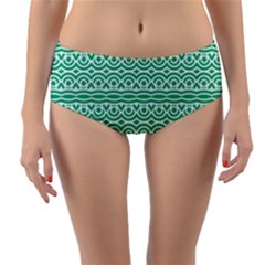 Pattern Green Reversible Mid-waist Bikini Bottoms by Mariart