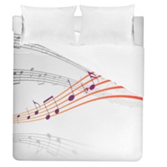 Music Notes Clef Sound Duvet Cover (queen Size) by HermanTelo