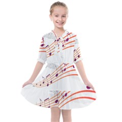 Music Notes Clef Sound Kids  All Frills Chiffon Dress by HermanTelo