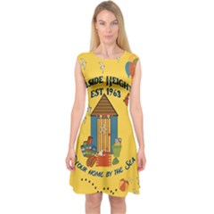 Seaside Heights Beach Club 1960s Capsleeve Midi Dress by Alchemy