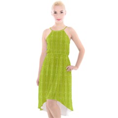 Background Texture Pattern Green High-low Halter Chiffon Dress  by HermanTelo