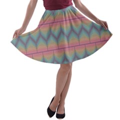 Pattern Background Texture Colorful A-line Skater Skirt by HermanTelo