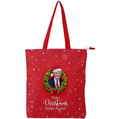 Make Christmas Great Again With Trump Face Maga Double Zip Up Tote Bag by snek