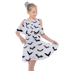 Bats Pattern Kids  Shoulder Cutout Chiffon Dress by Sobalvarro