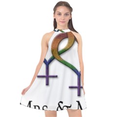 Mrs  And Mrs  Halter Neckline Chiffon Dress  by LiveLoudGraphics