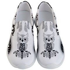 Cute Little Mandala Owl Men s Lightweight Slip Ons by FantasyWorld7