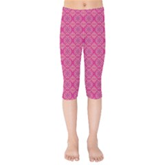 Background Texture Pattern Mandala Kids  Capri Leggings  by HermanTelo