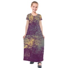 Tour Eiffel Paris Paysage Kids  Short Sleeve Maxi Dress by kcreatif