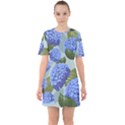 Hydrangea  Sixties Short Sleeve Mini Dress View1