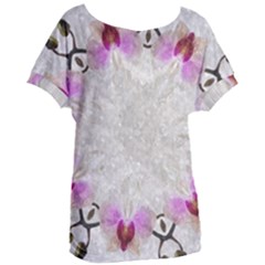 Orchidées Fleurs Abstrait Women s Oversized Tee by kcreatif